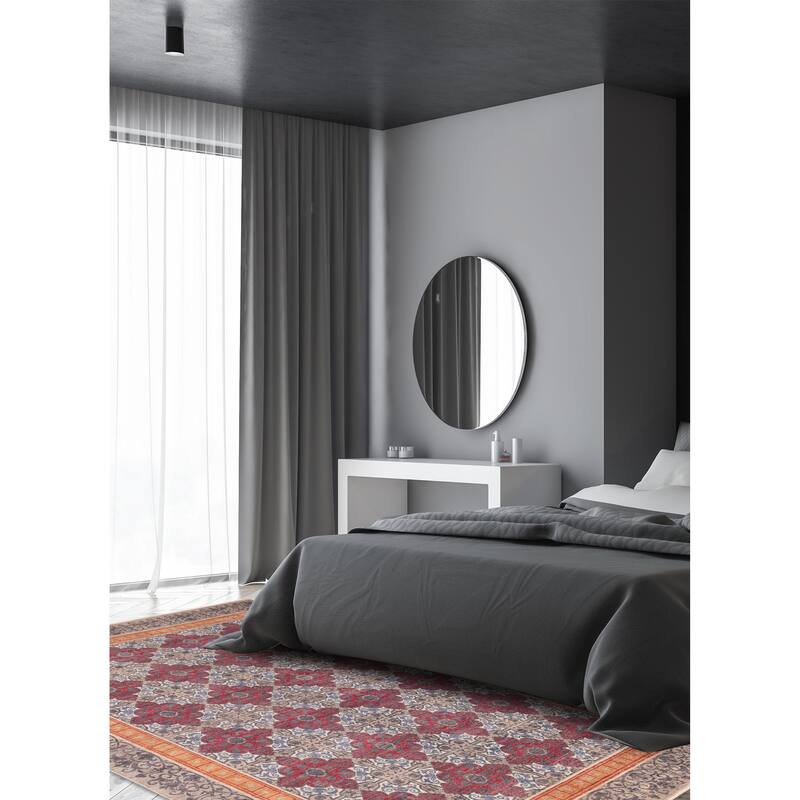 ECARPETGALLERY Hand-knotted Signature Collection Grey, Red Wool Rug - 8'10 x 12'1