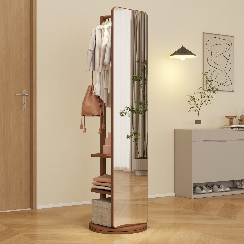 Modern 68.8"/ 65.7" Wooden Full-body Large Mirror for Bedroom