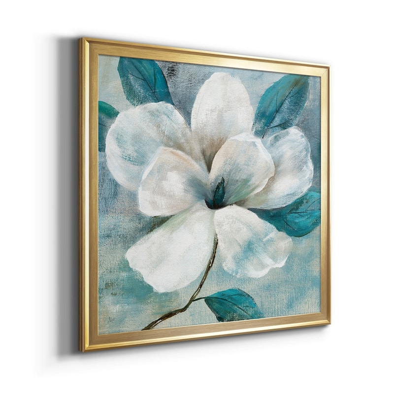 Teal Magnolia I Premium Framed Canvas - Ready to Hang