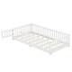 preview thumbnail 8 of 12, White Twin Size Pine Floor Bed with Guardrails & Door