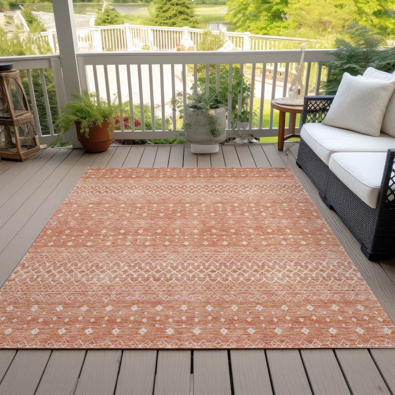 Machine Washable Indoor/ Outdoor Chantille Morrocan Boho Rug