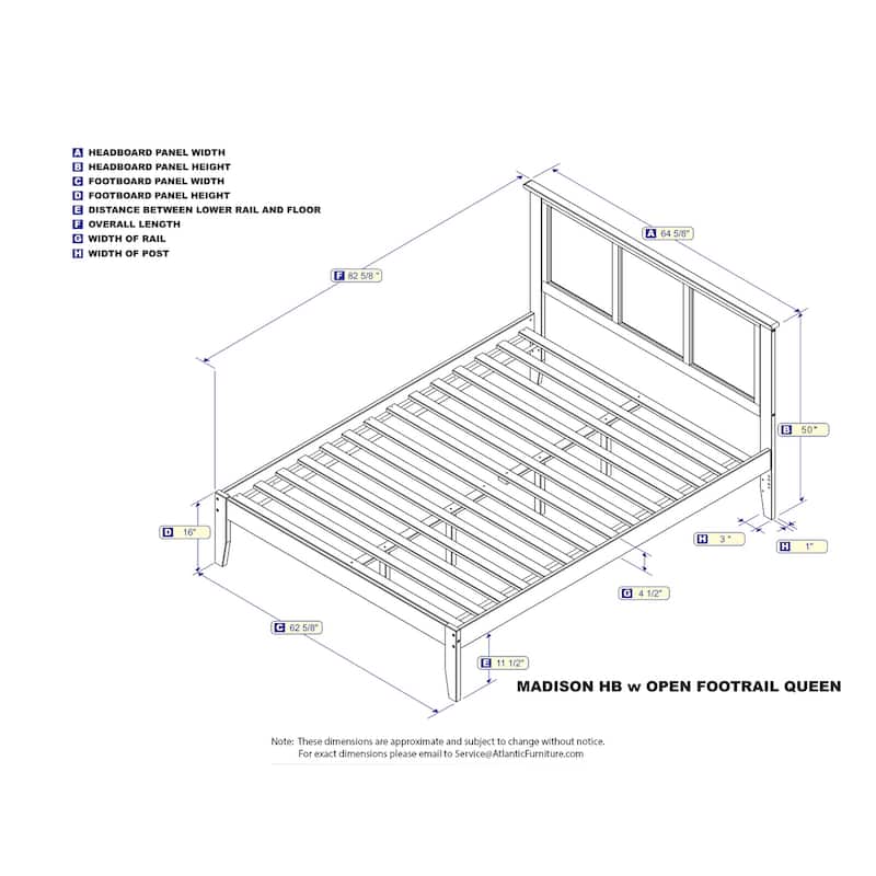 King Platform Bed - City Chic Style Walnut Finish - Modern Bedroom Furniture