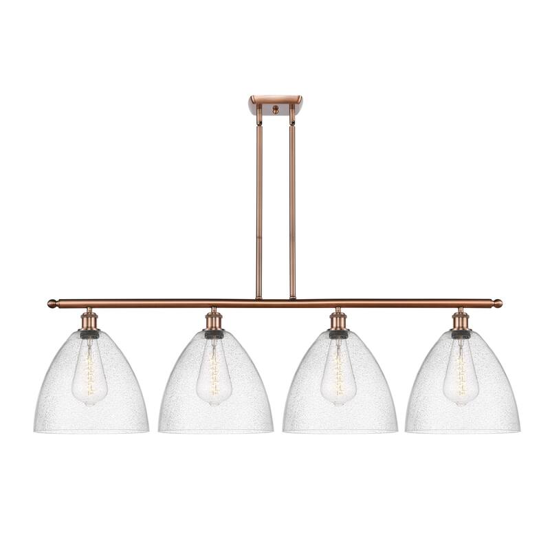 Innovations Lighting 516-4I-15-51 Bristol Linear Bristol Glass 4 Light - Antique Copper / Seedy