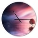 preview thumbnail 8 of 8, Designart 'Astonishing Lonely Tree with Birds' Oversized Landscapes Wall CLock 16 in. wide x 16 in. high