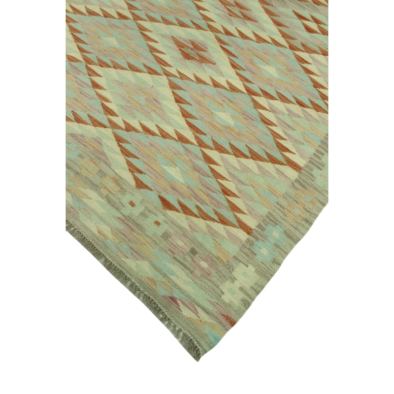 Sun Faded Flatweave Ardene Rust/Grey Rug - 4'2" x 5'3"