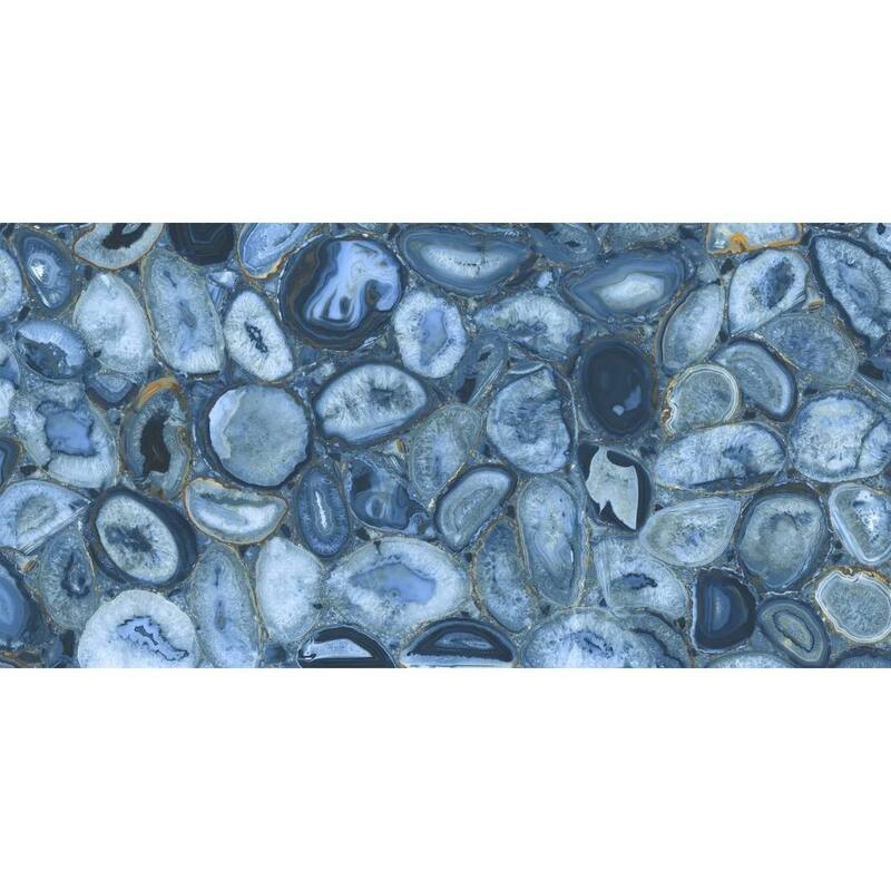 The Tile Life Geode 24x48 Blue Polished Porcelain Floor & Wall Tile