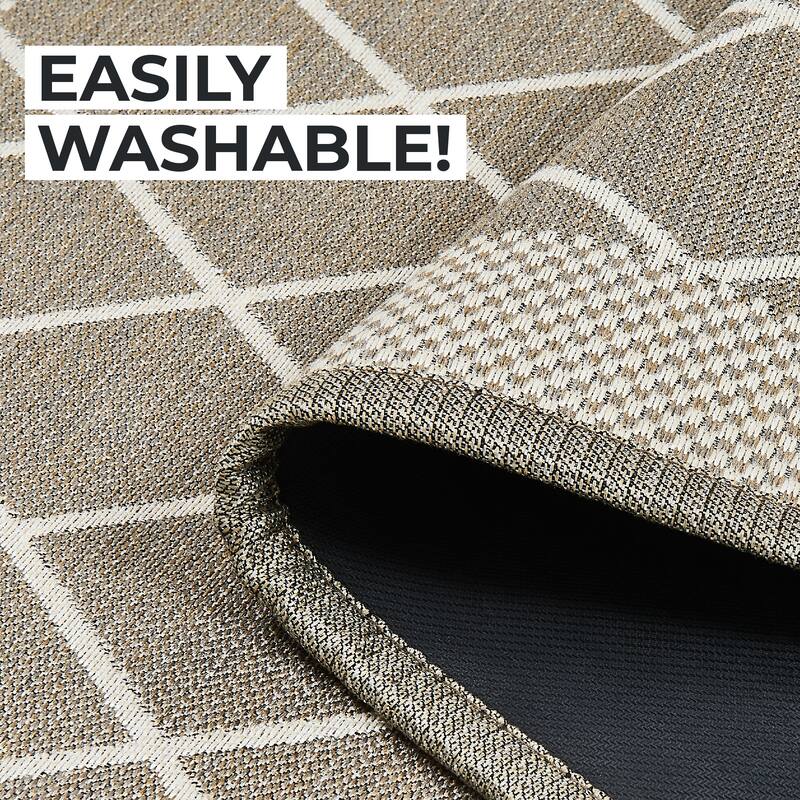 Linery & Co. Machine Washable Slip Resistant Bordered 2 Pack Accent Rugs