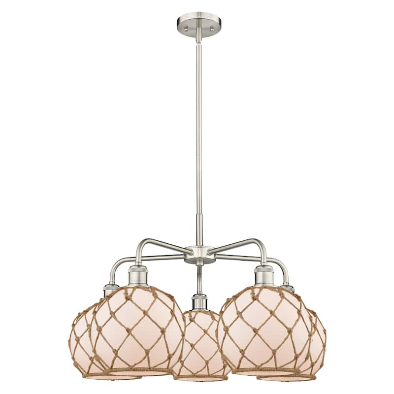 Innovations Lighting Endless Possibilities Ballston - Farmhouse Rope - 5 Light 27" Stem Hung Chandelier