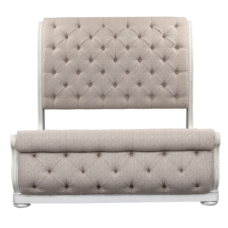 Liberty Furniture Magnolia Manor California King Upholstered Sleigh Bed, Dresser & Mirror, Night Stand
