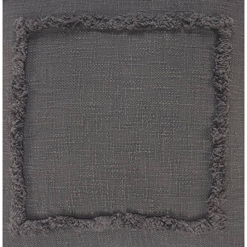 20" Gray Solid Tufted Square Throw Pillow