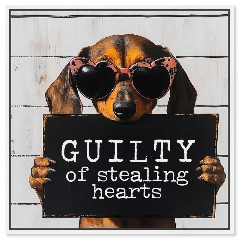 Guilty of Stealing Hearts Canvas by Art Remedy - White - 16" x 16"