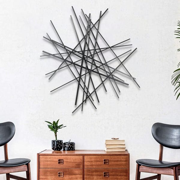 Avalon Black Large Abstract Wall Art - Bed Bath & Beyond - 35999186