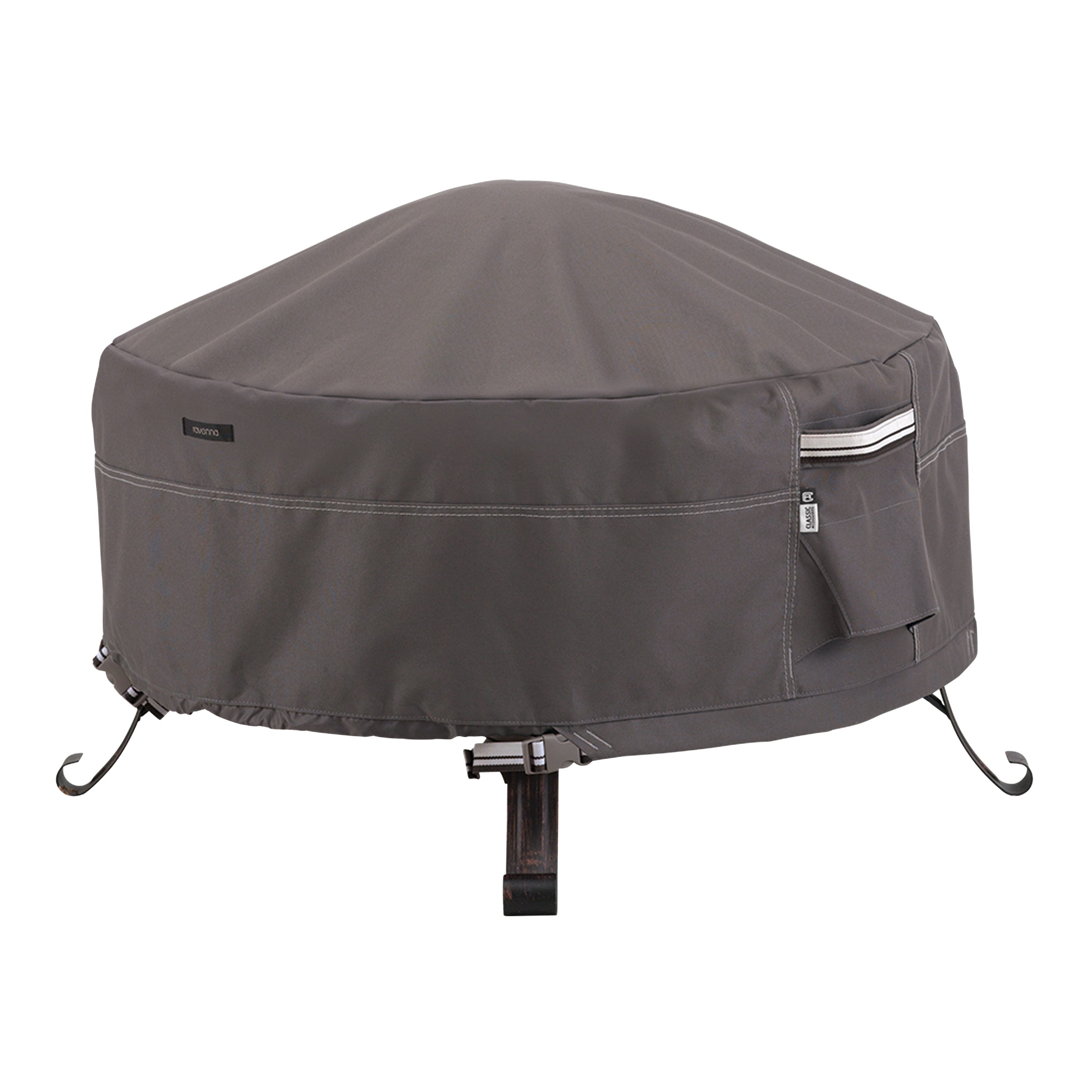Classic Accessories Ravenna Water-Resistant 30 Inch Full Coverage Round Fire Pit Cover