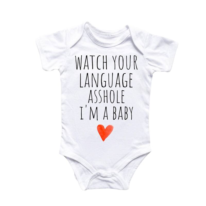 Watch Your Language - Baby Boy Girl Clothes Infant Bodysuit Funny Cute Newborn - White - Newborn