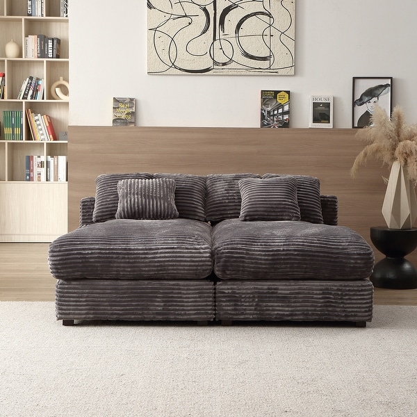Sofa sleeper with chaise lounge top