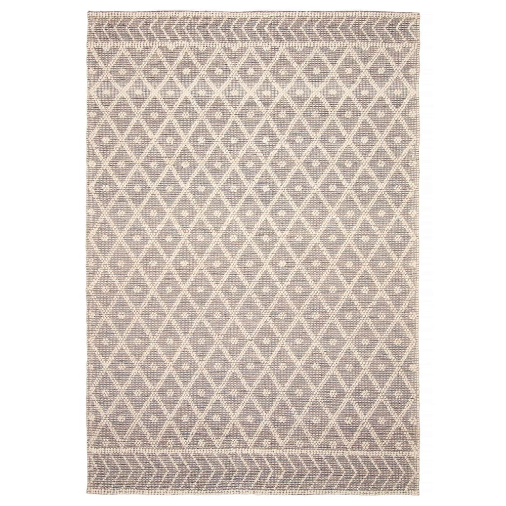 ECARPETGALLERY Braid weave Sienna Grey Wool Rug - 6'1 x 8'11