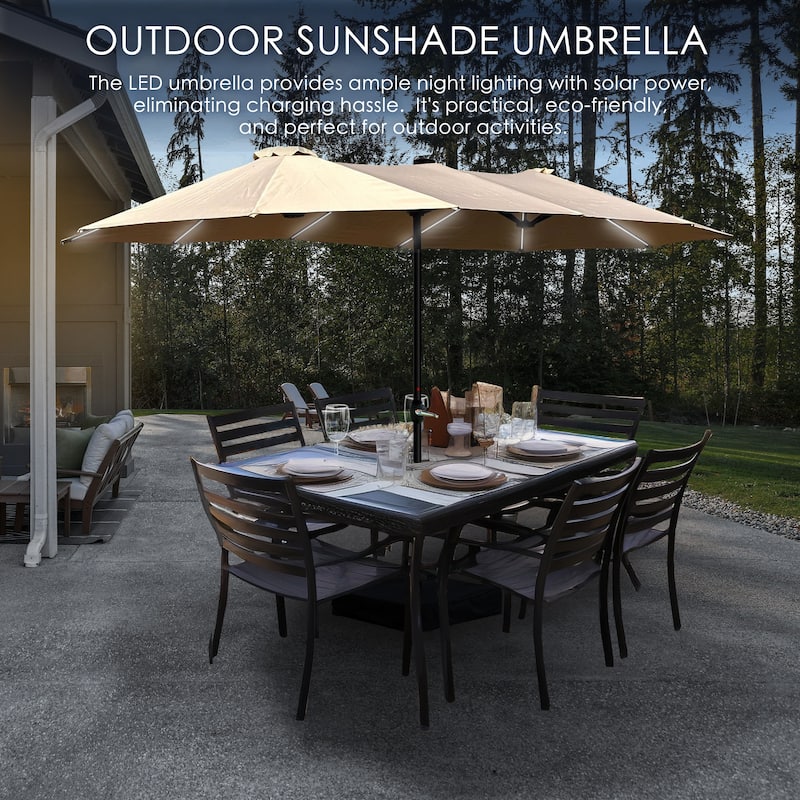 Kozyard Butterfly 15' Outdoor Patio Double-Sided Aluminum Umbrella