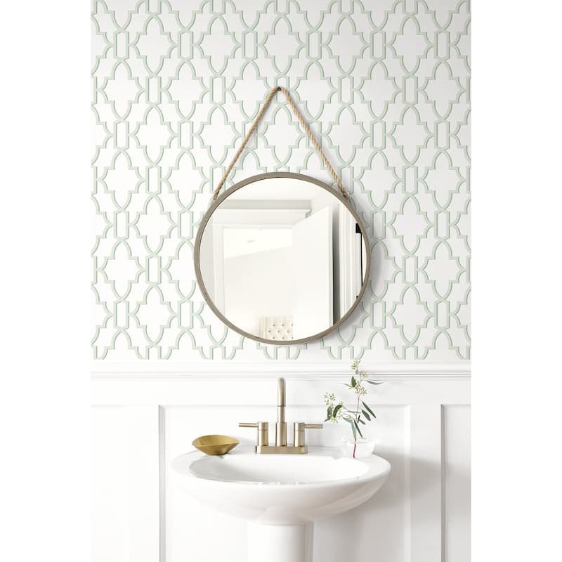 Luxe Haven Coastal Lattice Peel and Stick Wallpaper