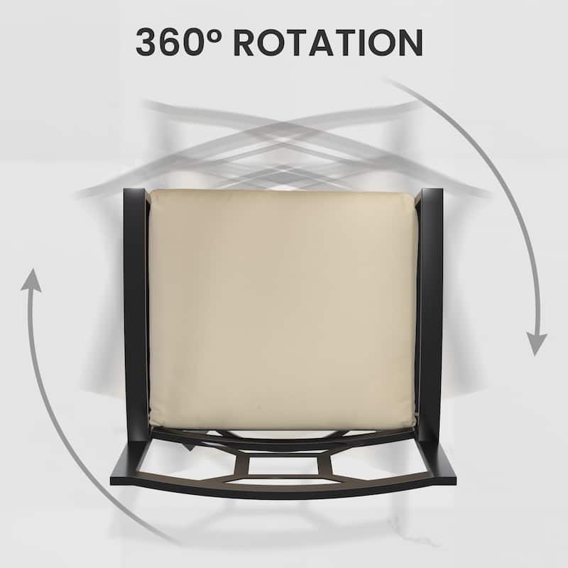 Outdoor Premium All-Aluminum Bar Height Bar Stools with Sunbrella Cushions