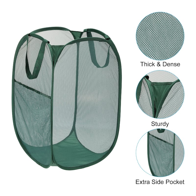 Mesh Laundry Hamper, Collapsible Laundry Baskets Bag, 1 Pcs - 14.17" x 14.17" x 22.83"