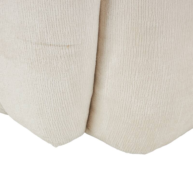 Cream Polyester Arched Swivel Living Room Accent Chair