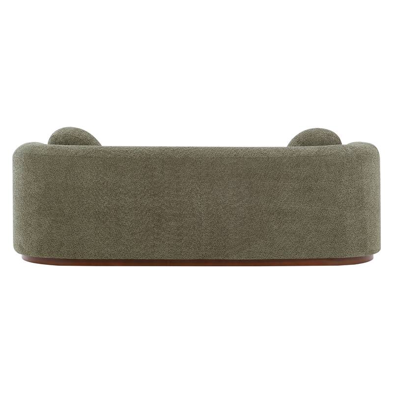 Christopher Knight Home - Polyster Upholstered 3-Seater 84.57" Compressed Sofa with Solid Rubberwood Base