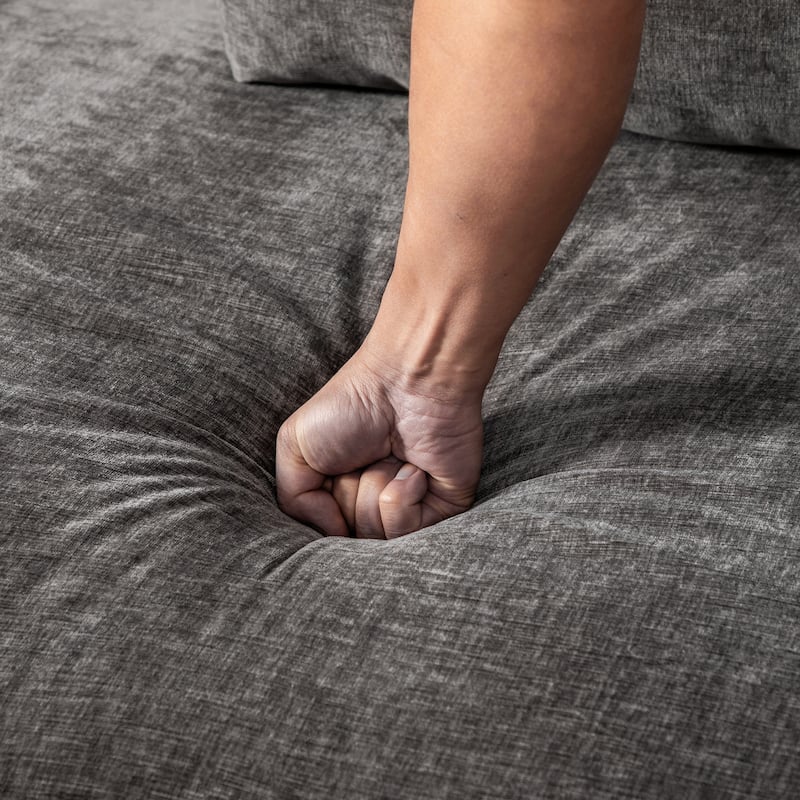 82.68" Extra-Wide Two-Seater Sofa with Chenille Upholstery, Armrest & Backrest Pillows for Living Room