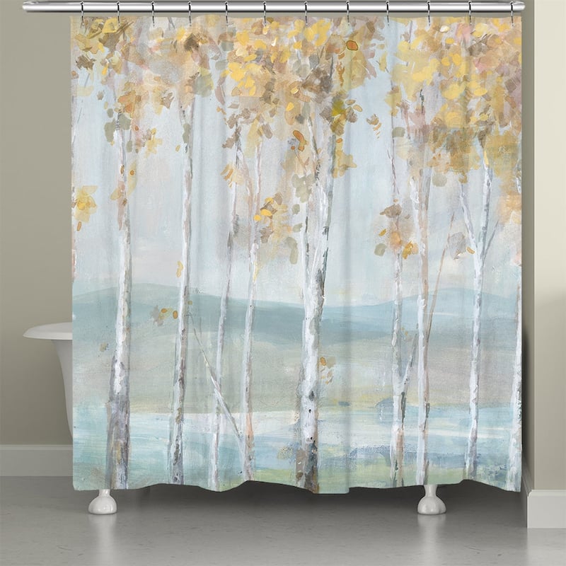 Laural Home Lakeview Birches Shower Curtain 71x72