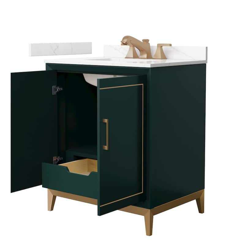 Wyndham Collection WCH515130S-QTZ-US3MXX Marlena 30" Free Standing