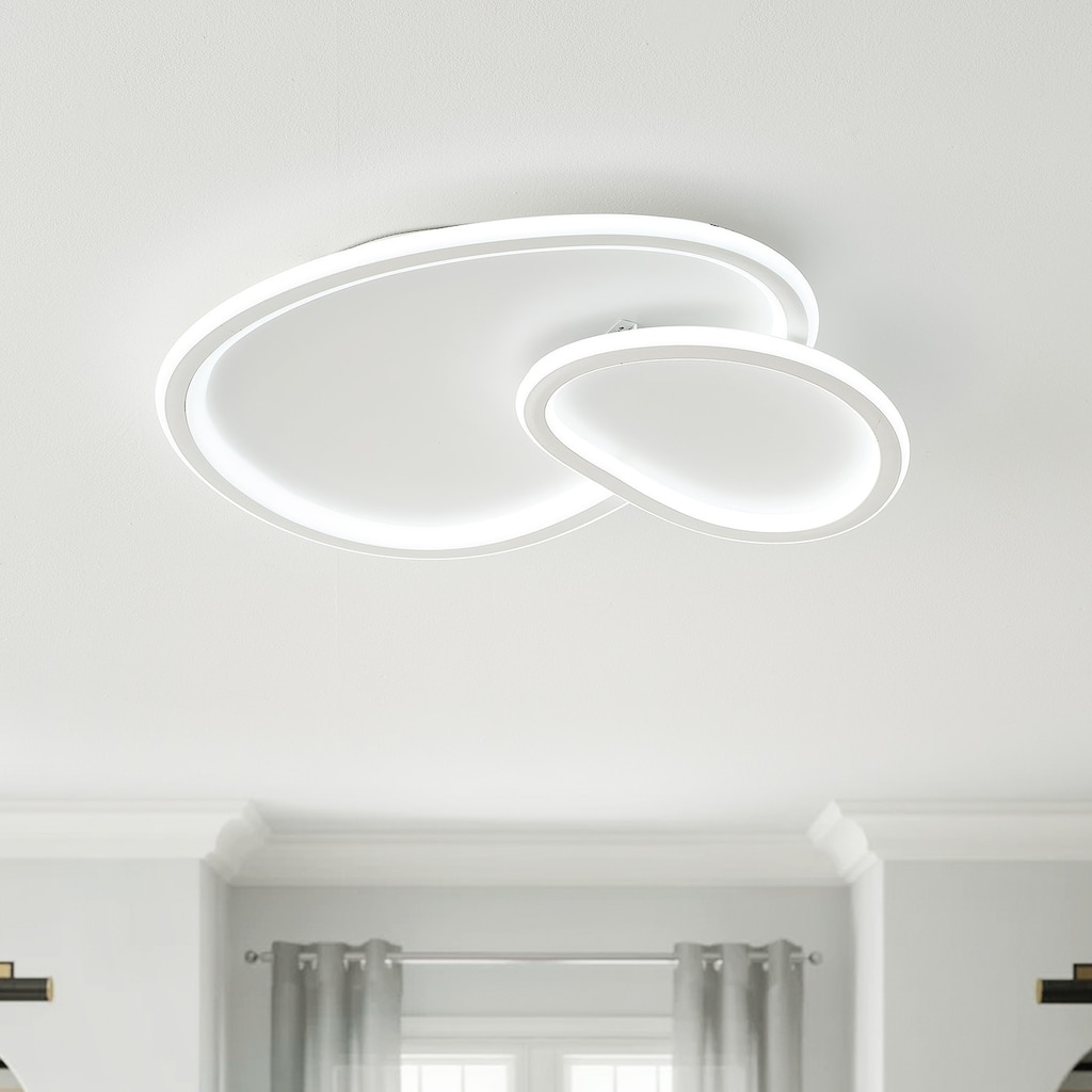 2-Lights Modern Dimmable Cloud Shape LED Flush Mount Lighting - 18.9"D×17.3"W×2.6"H