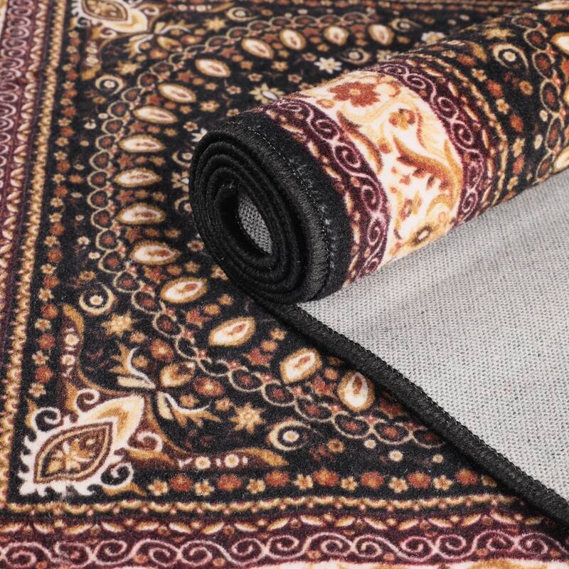 Superior Milan Floral Medallion Washable Indoor Runner or Area Rug