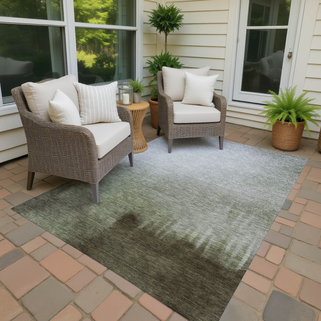Machine Washable Indoor/ Outdoor Modern Dawn Chantille Rug