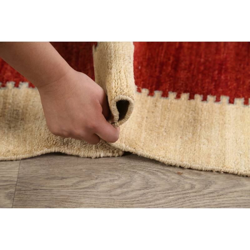 Geometric Modern Gabbeh Kashkoli Oriental Area Rug Wool Handmade - 6'0" x 7'7"