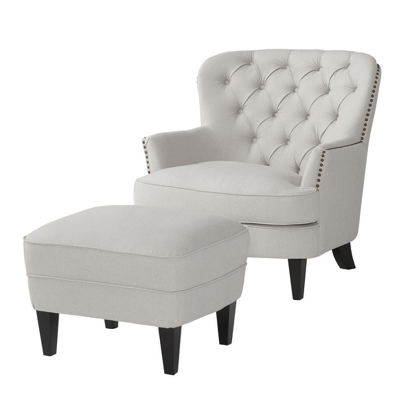Tafton tufted fabric club chair with ottoman by christopher knight home discount