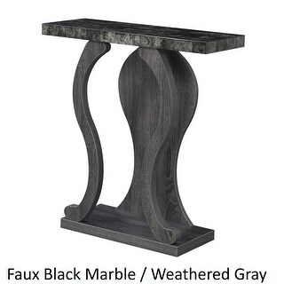 Porch and Den Alvina Console Table (Faux Black Marble/Weathered Grey)