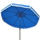 preview thumbnail 19 of 34, SAFAVIEH Milan 9ft Round Outdoor Patio Umbrella with Fringe Trim - UV Resistant, Crank Lift & Button Tilt