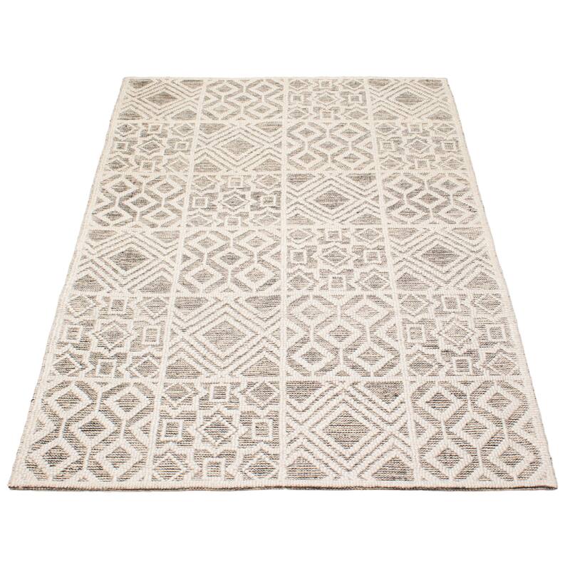 ECARPETGALLERY Braid weave Sienna Cream Wool Rug - 5'0 x 8'0