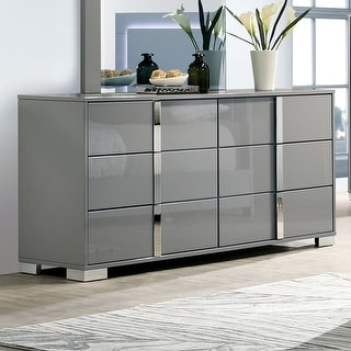 Furniture of America Erina Modern Glossy 6-Drawer Dresser - Bed Bath ...