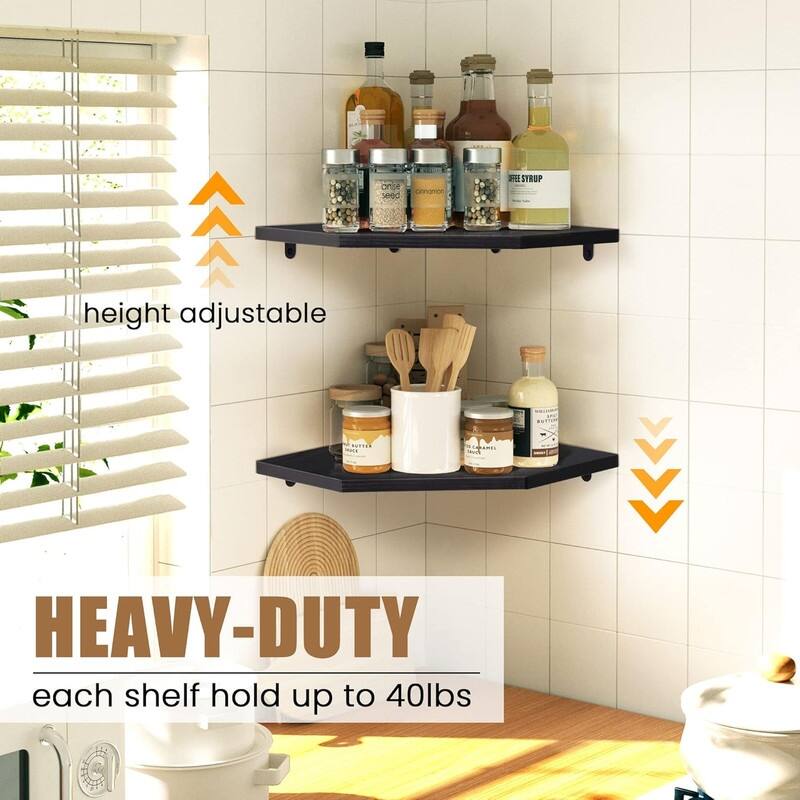 Corner Shelf Wall Mount, Floating Corner Shelves, Set of 4