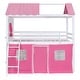preview thumbnail 25 of 36, Playhouse Design Impression & Beautiful Full Size Bunk Wood House Bed with Elegant Windows, Sills and Tent