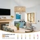 preview thumbnail 45 of 46, 5 - Light Dimmable Drum Chandelier Natural Rattan Bohemian & Coastal Pendant - 18.9 in