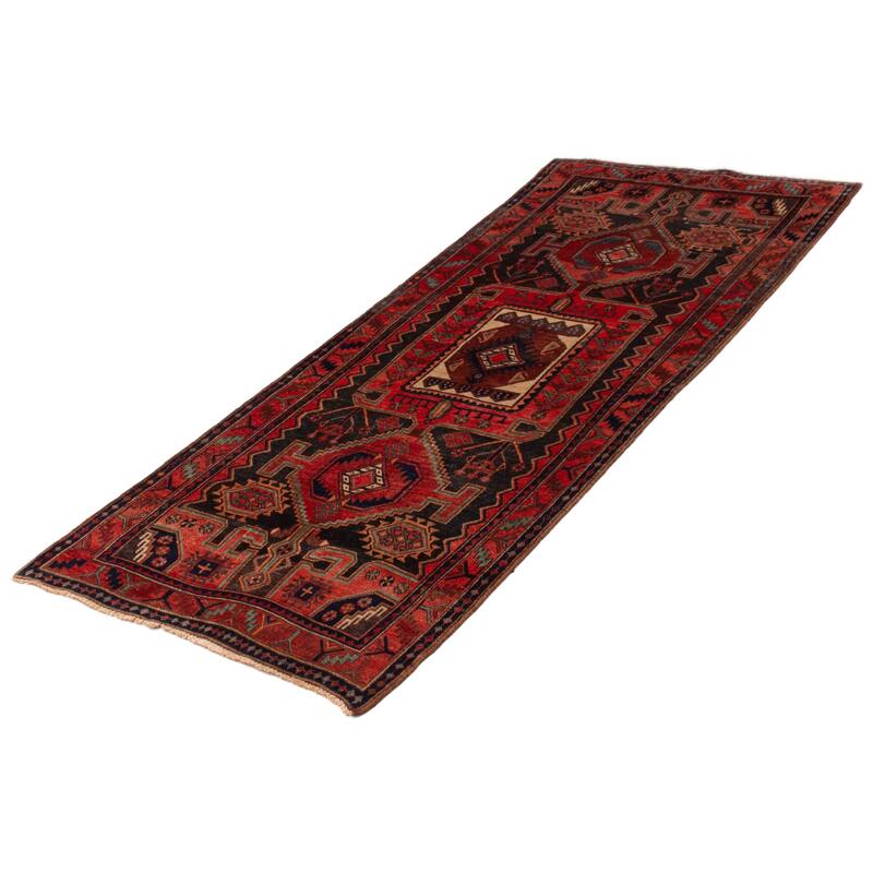 ECARPETGALLERY Hand-knotted Konya Anatolian Black, Red Wool Rug - 4'2 x 9'6