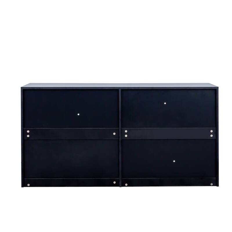 Modern white side cabinet with 6 drawers , Wood Chest of Drawers with Metal Handle, Storage Organizer ，Bedroom or Hallway