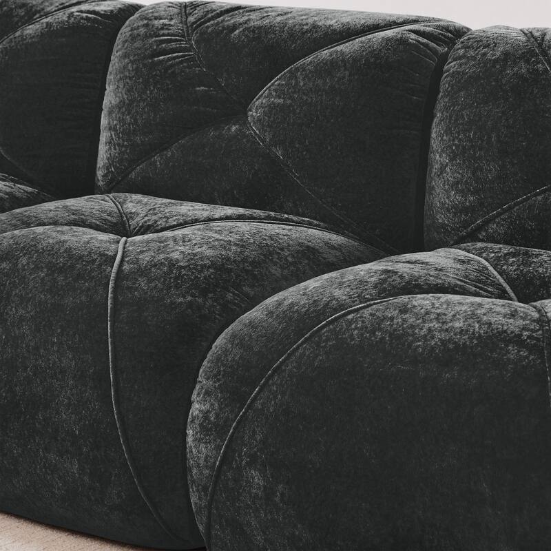 Sofa Couches With boneless Sofa,Soft Velvet Fabric,Bottom Anti-Slip Design