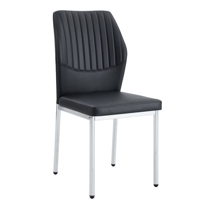 Set of 6 High Resilience Dining Chair with Metal Silver Leg