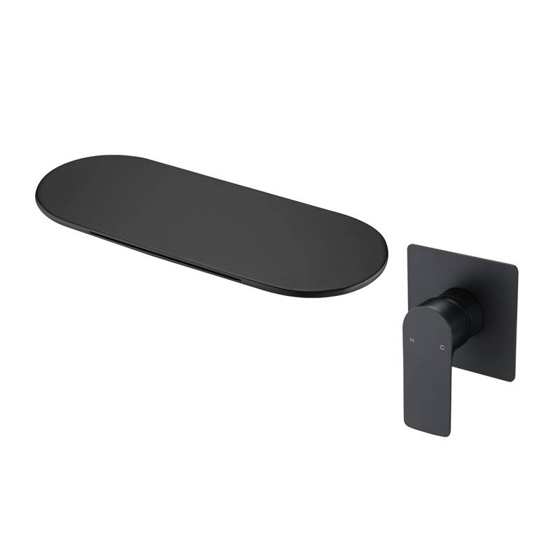 Wall Mounted Bathroom Sink Faucet Waterfall Single Handle Bathroom Faucet 2 Holes Modern Basin Vanity Taps With Valve