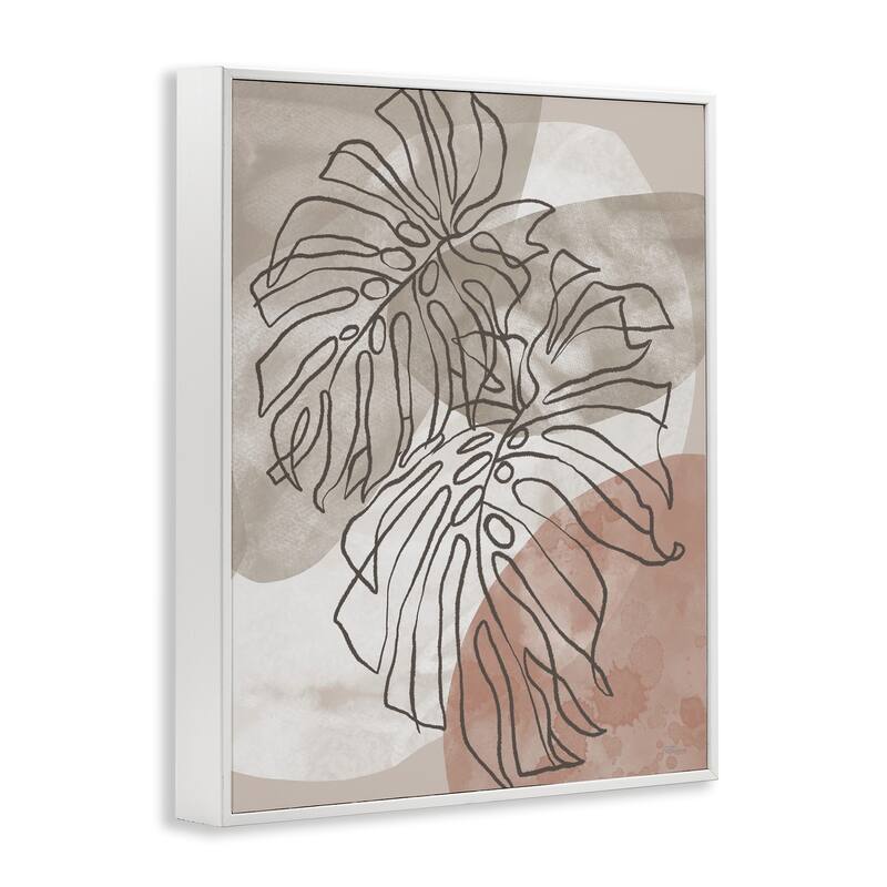 Stupell Leaf Outlines in Earth Tones Framed Giclee Art Design By Cat Thurman Designs