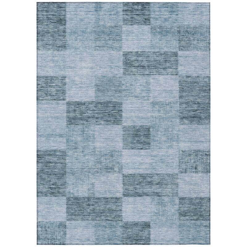 HomeRoots Geometric Transitional Rectangle Outdoor Rug
