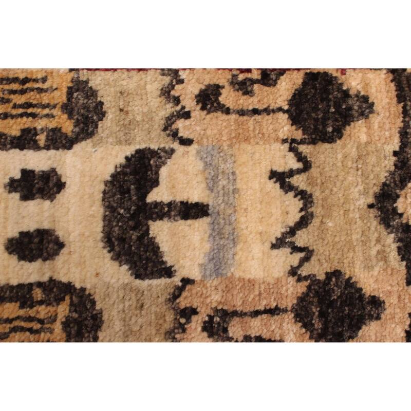 ECARPETGALLERY Hand-knotted Peshawar Ziegler Burgundy Wool Rug - 7'9 x 10'0