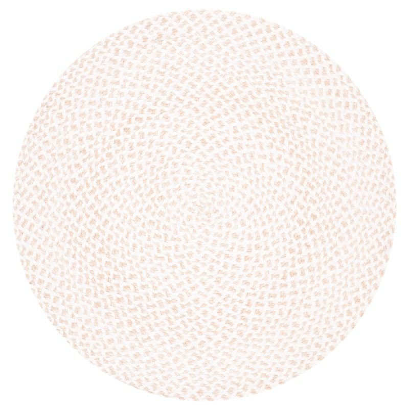 SAFAVIEH, Handmade Handmade Insa Country Geometric Polyester Rug - 4' Round - Ivory/Beige